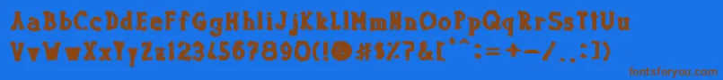 Шрифт Dolor de Muelas – коричневые шрифты на синем фоне