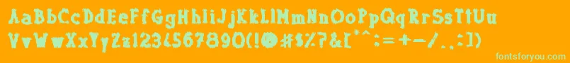 Dolor de Muelas Font – Green Fonts on Orange Background