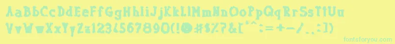 Шрифт Dolor de Muelas – зелёные шрифты на жёлтом фоне
