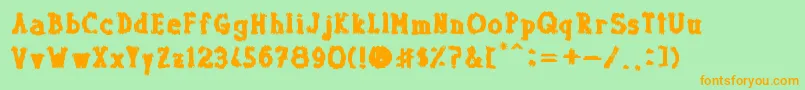 Dolor de Muelas Font – Orange Fonts on Green Background