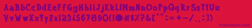Dolor de Muelas Font – Purple Fonts on Red Background