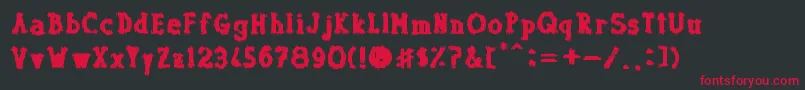 Dolor de Muelas Font – Red Fonts on Black Background