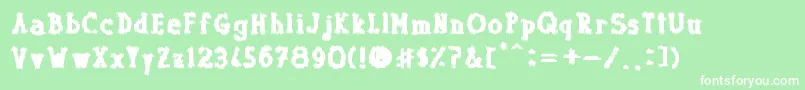 Dolor de Muelas Font – White Fonts on Green Background