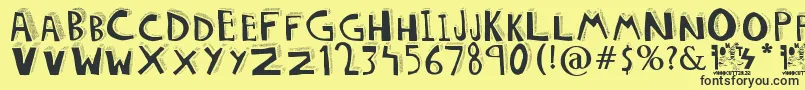 DOLORES Font – Black Fonts on Yellow Background