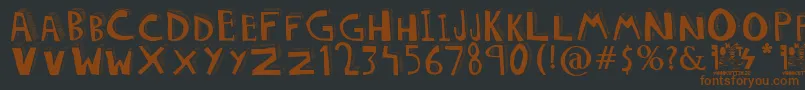 DOLORES-fontti – ruskeat fontit mustalla taustalla
