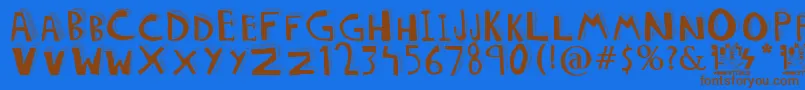 DOLORES Font – Brown Fonts on Blue Background