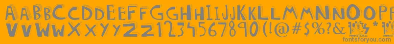 DOLORES-Schriftart – Graue Schriften auf orangefarbenem Hintergrund