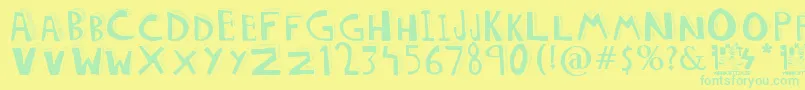 DOLORES Font – Green Fonts on Yellow Background