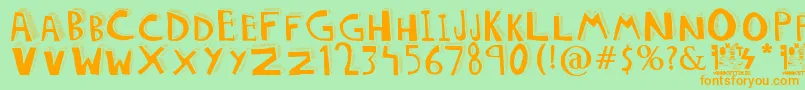 DOLORES Font – Orange Fonts on Green Background