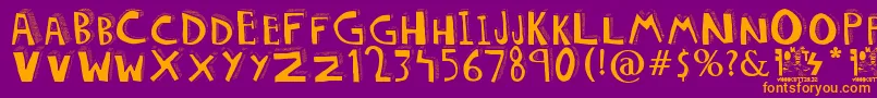 DOLORES Font – Orange Fonts on Purple Background