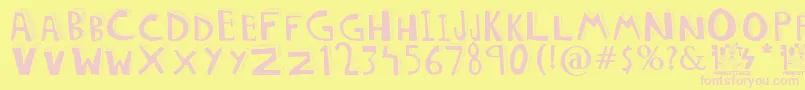 DOLORES Font – Pink Fonts on Yellow Background