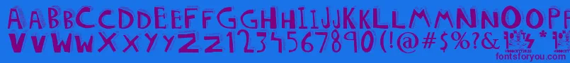 DOLORES Font – Purple Fonts on Blue Background