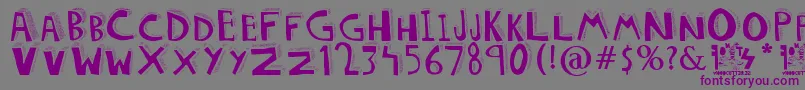 DOLORES-Schriftart – Violette Schriften auf grauem Hintergrund