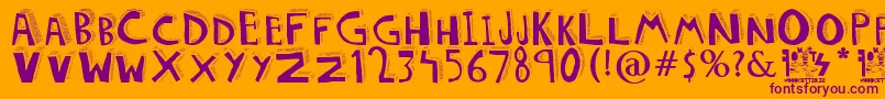 DOLORES Font – Purple Fonts on Orange Background