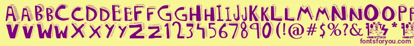 DOLORES Font – Purple Fonts on Yellow Background