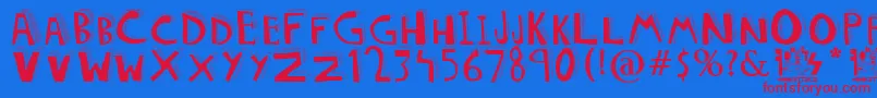 DOLORES Font – Red Fonts on Blue Background