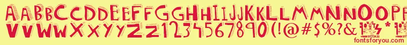 DOLORES Font – Red Fonts on Yellow Background