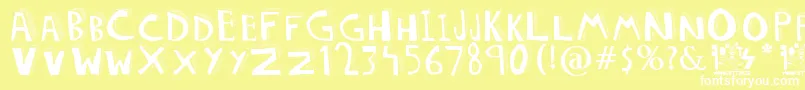 フォントDOLORES – 黄色い背景に白い文字