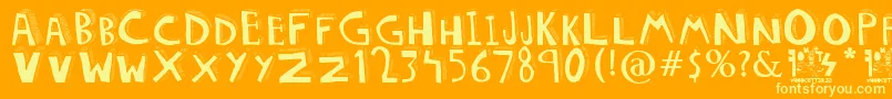 DOLORES Font – Yellow Fonts on Orange Background