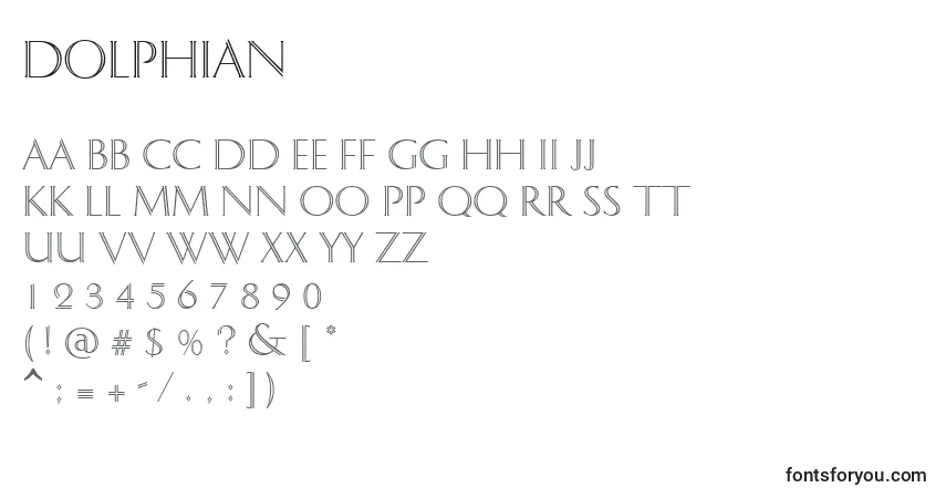 Schriftart DOLPHIAN (125333) – Alphabet, Zahlen, spezielle Symbole