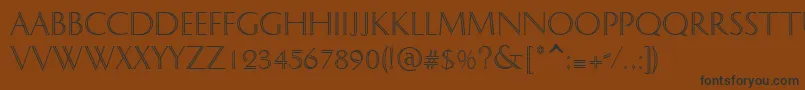 フォントDOLPHIAN – 黒い文字が茶色の背景にあります