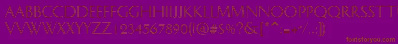 DOLPHIAN-Schriftart – Braune Schriften auf violettem Hintergrund