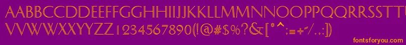 DOLPHIAN Font – Orange Fonts on Purple Background