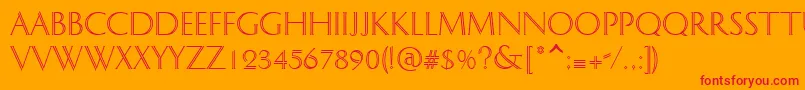 DOLPHIAN Font – Red Fonts on Orange Background