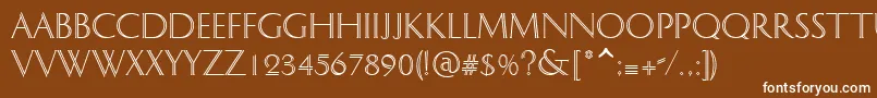 フォントDOLPHIAN – 茶色の背景に白い文字