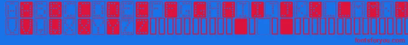 Dom bred Font – Red Fonts on Blue Background