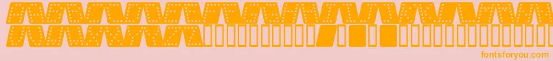 Czcionka Dom brk  – pomarańczowe czcionki na różowym tle