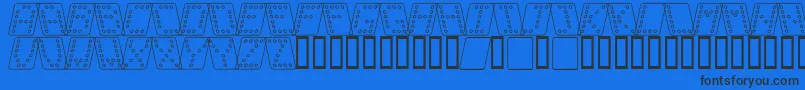 フォントDom brko – 黒い文字の青い背景