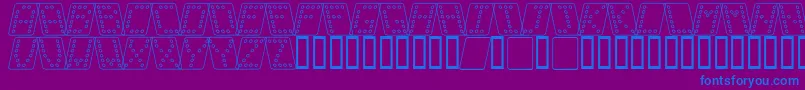 Dom brko-Schriftart – Blaue Schriften auf violettem Hintergrund