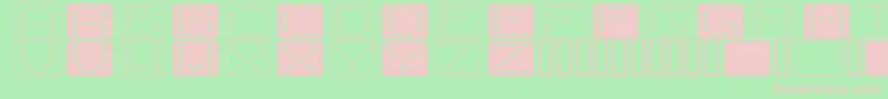 Dom flad-fontti – vaaleanpunaiset fontit vihreällä taustalla