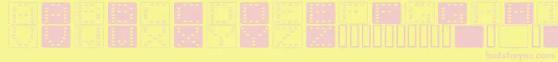 Dom flad-fontti – vaaleanpunaiset fontit keltaisella taustalla