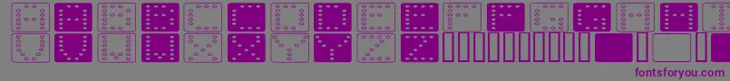 フォントDom flad – 紫色のフォント、灰色の背景