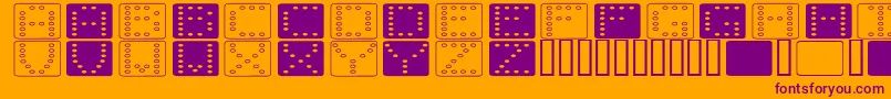 フォントDom flad – オレンジの背景に紫のフォント