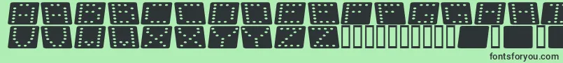 Dom flk  Font – Black Fonts on Green Background