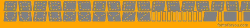 Dom flk -Schriftart – Graue Schriften auf orangefarbenem Hintergrund