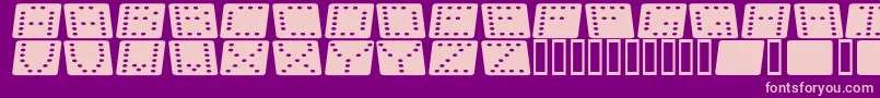 Dom flk -Schriftart – Rosa Schriften auf violettem Hintergrund