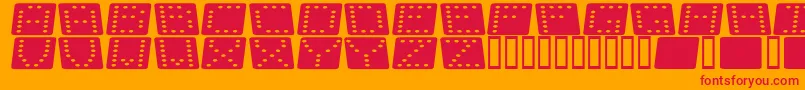 Dom flk  Font – Red Fonts on Orange Background