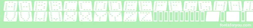 Dom flk  Font – White Fonts on Green Background