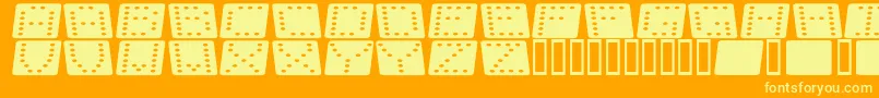 Dom flk  Font – Yellow Fonts on Orange Background