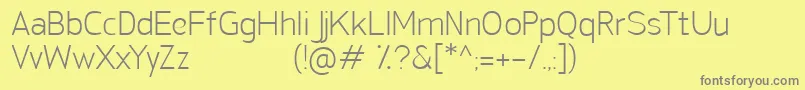 SanFredianoLight Font – Gray Fonts on Yellow Background