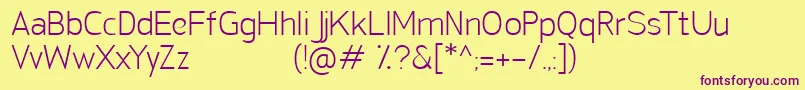 Шрифт SanFredianoLight – фиолетовые шрифты на жёлтом фоне