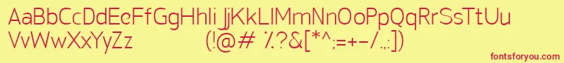 SanFredianoLight Font – Red Fonts on Yellow Background