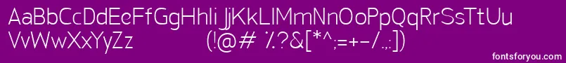 SanFredianoLight Font – White Fonts on Purple Background