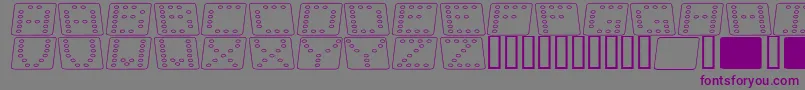 フォントDom flko – 紫色のフォント、灰色の背景