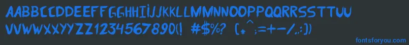 dom parquim Font – Blue Fonts on Black Background