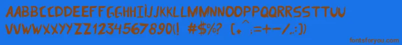 dom parquim Font – Brown Fonts on Blue Background